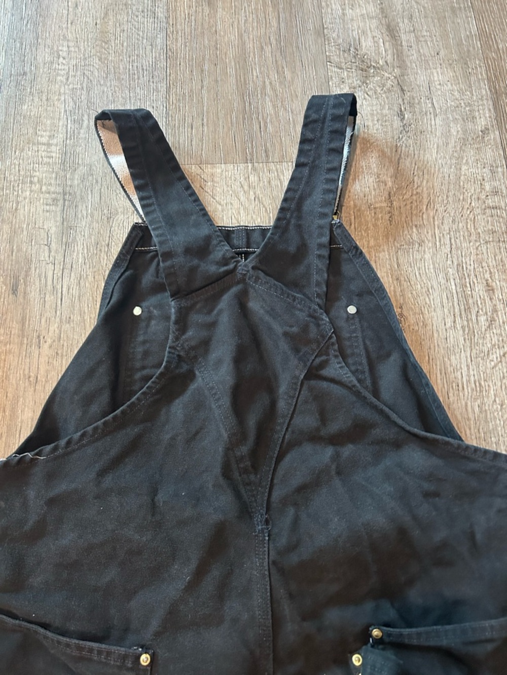 Men’s Carhartt Black Denim Workwear Duck Bib Overalls Carpenter Style Relaxed - Picture 11 of 11